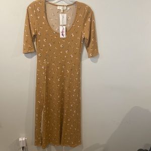 JESSICA SIMPSON Women’s Short Sleeve Maxi Dress w/ front Slit Size L